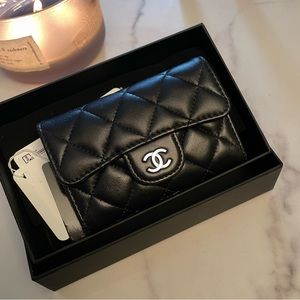 Chanel Black Lambskin Classic Card Holder